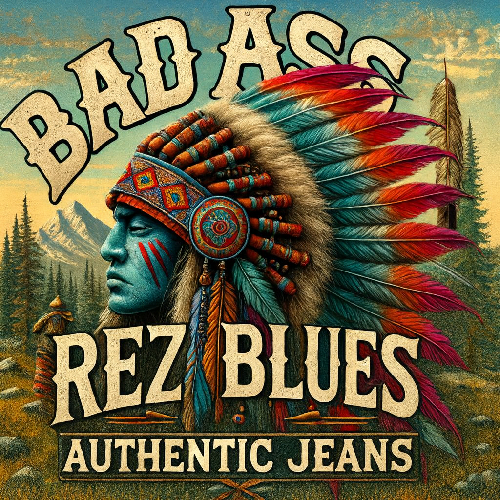 Bad Ass Rez Fashions Denim Jacket - Limited Edition Indigenous Design