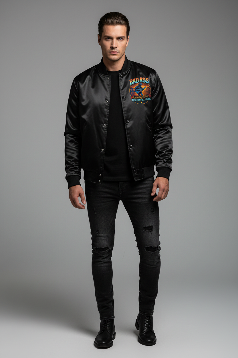 Bad Ass Country Blues Varsity Jacket Male Front View