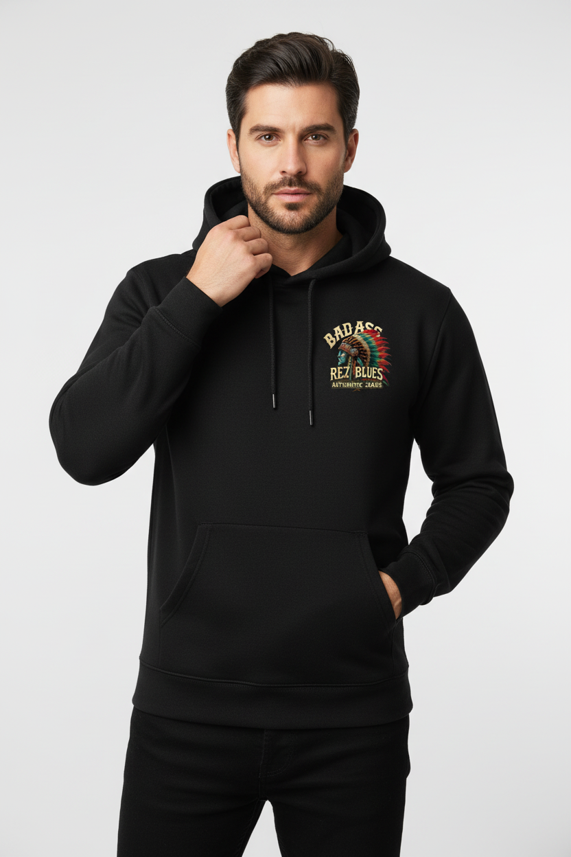 Bad Ass Rez Fashions Hoodie Male Front View