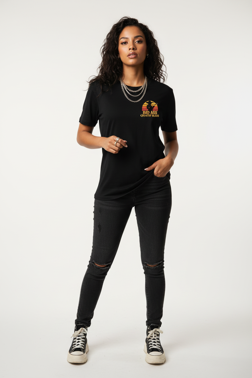 Bad Ass Country Blues T-Shirt Female Front View
