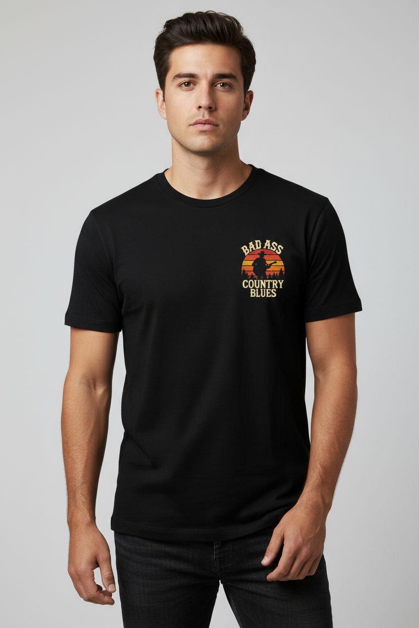 Bad Ass Country Blues T-Shirt Male Front View