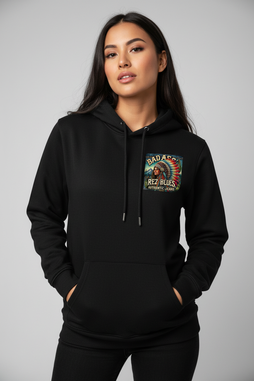 Bad Ass Rez Fashions Hoodie Female Front View